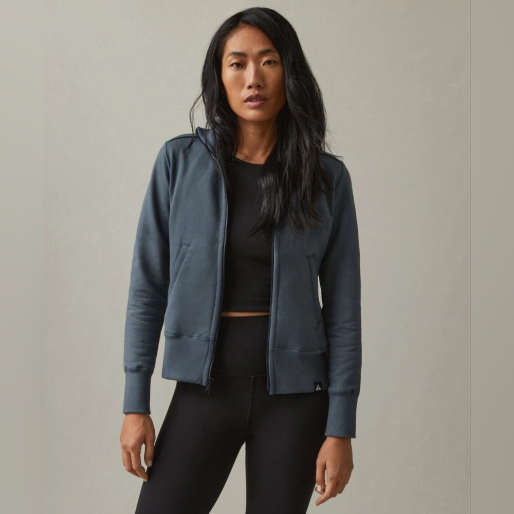 American Giant Vintage Indigo Moto Full Zip Sweatshirt